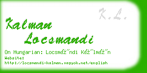 kalman locsmandi business card